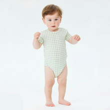 Load image into Gallery viewer, Comfy Bodysuit Short Sleeve | Sage Gingham
