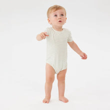 Load image into Gallery viewer, Comfy Bodysuit Short Sleeve | Sage Stripe
