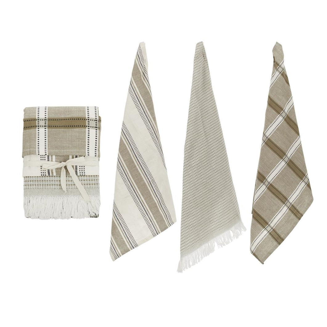 Maye Cotton Tea Towels 3 pack | Olive