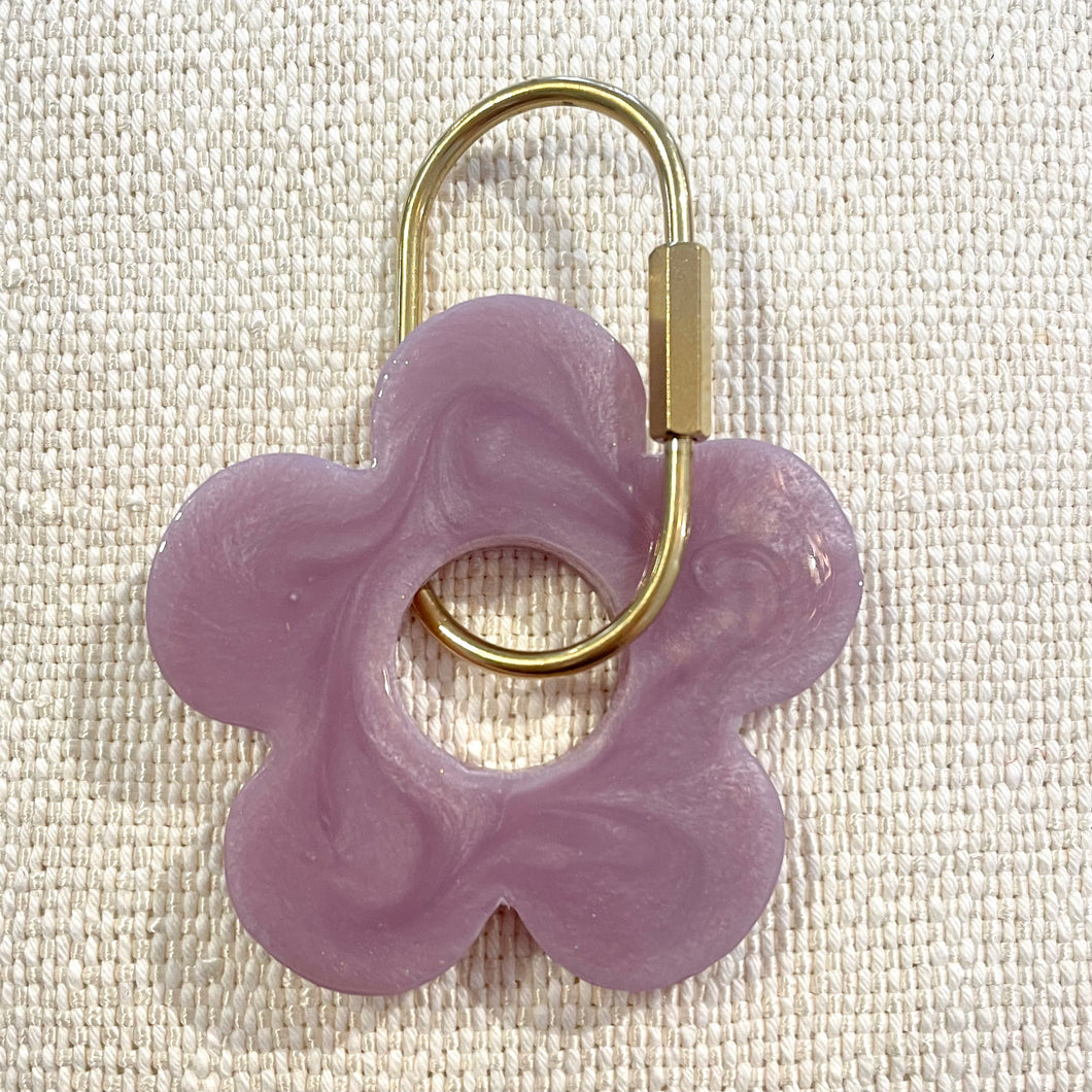 Handmade Daisy Keyring |  Purple