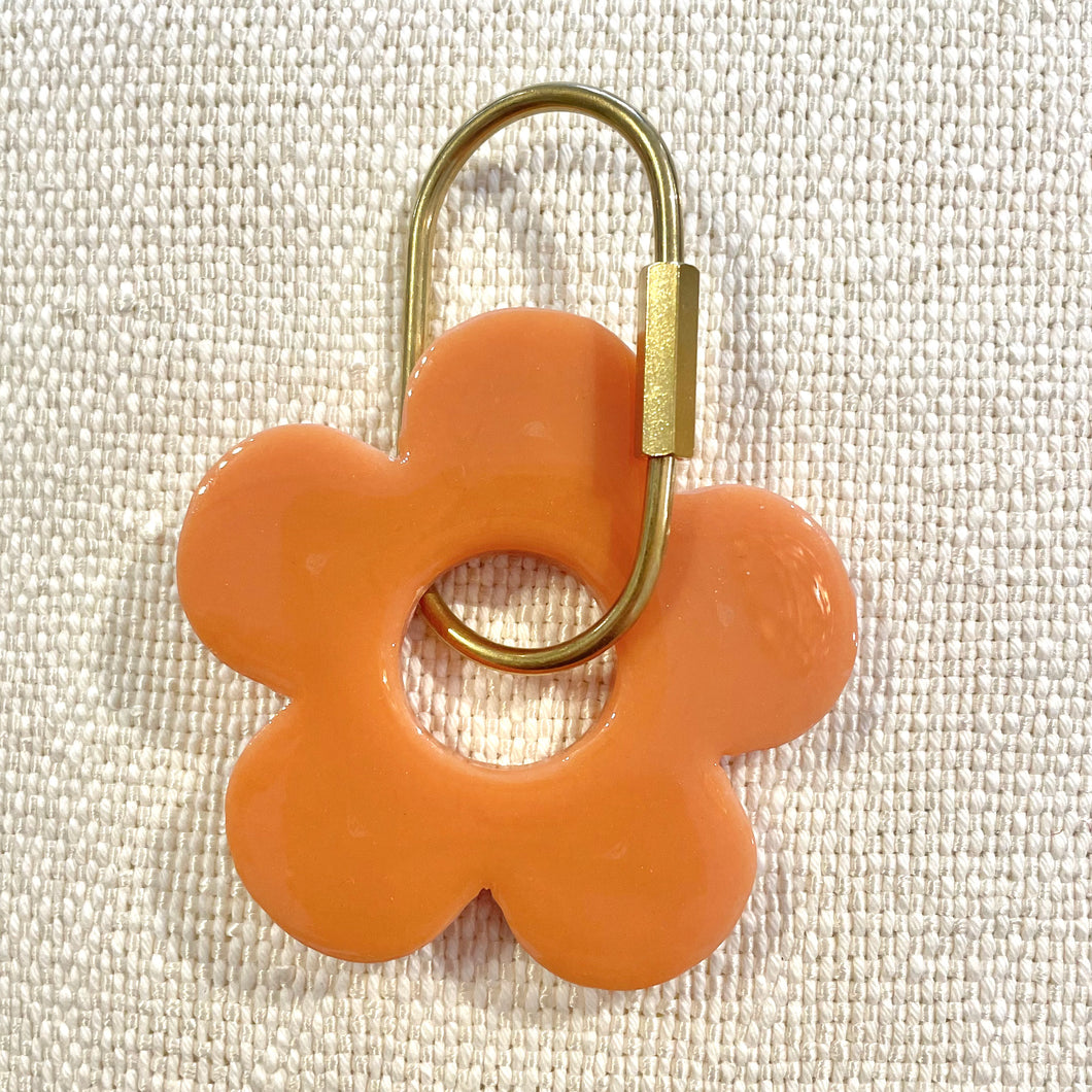 Handmade Daisy Keyring | Orange