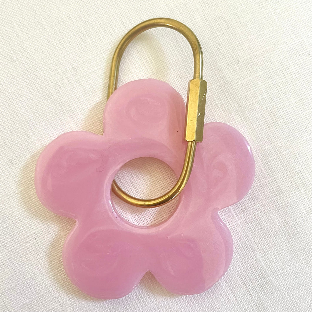 Handmade Daisy Keyring | Pink